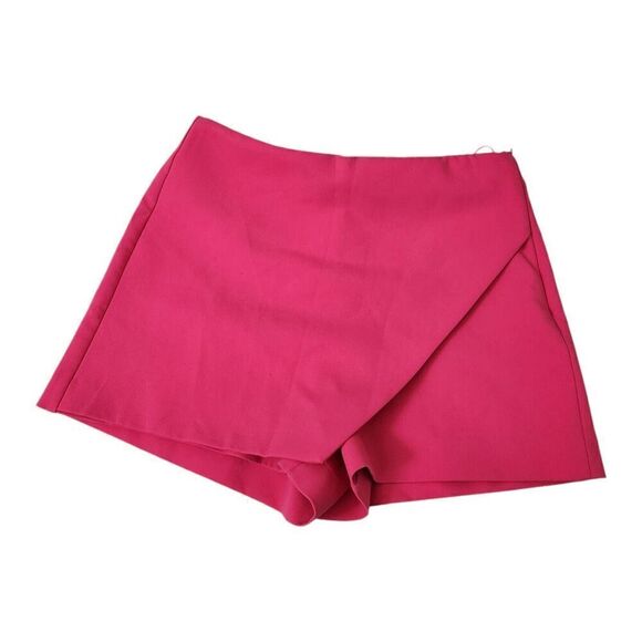 Zara Skort Medium Hot Pink Bloggers Favorite Asymmetrical High-Rise Mini Boho - Picture 1 of 9